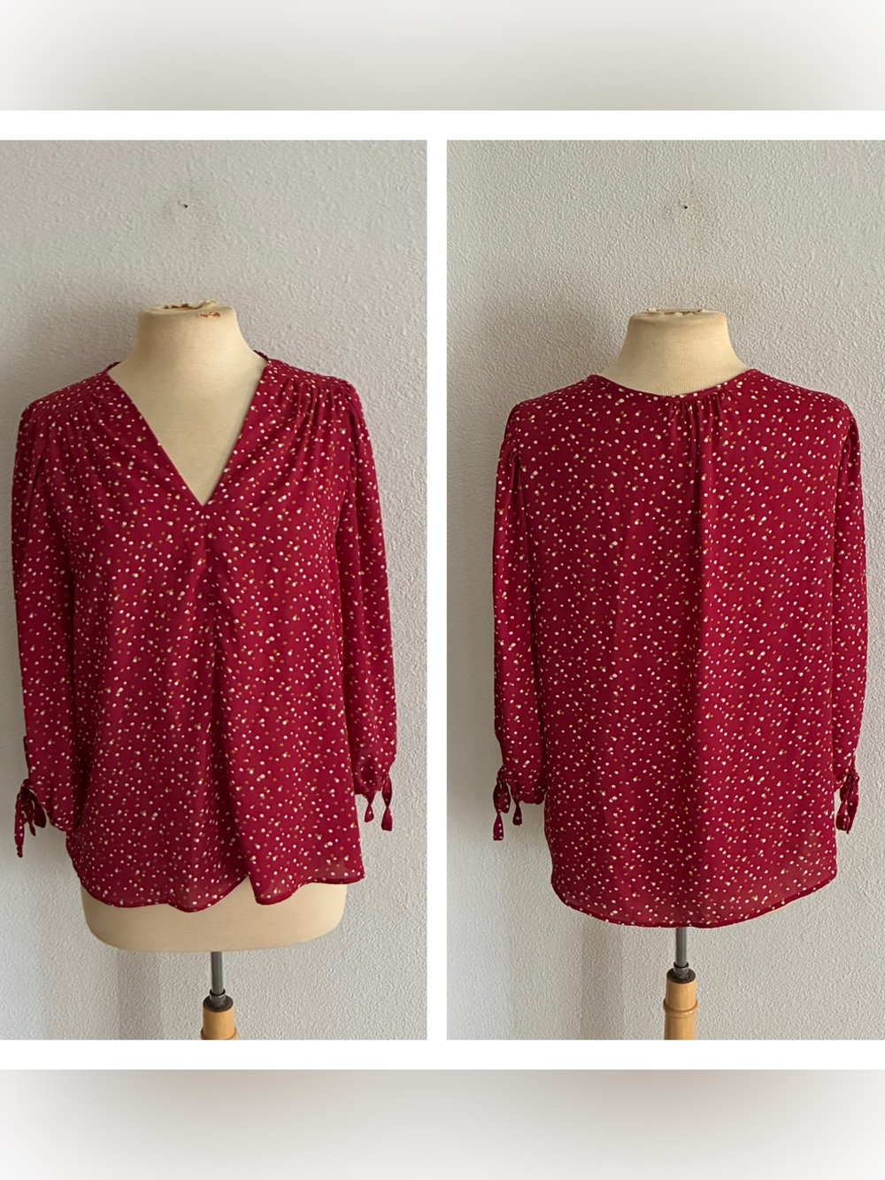 Renee C polka dot blouse